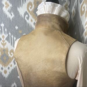Ralph Lauren Collection Tan Antiqued Leather Gilet Vest